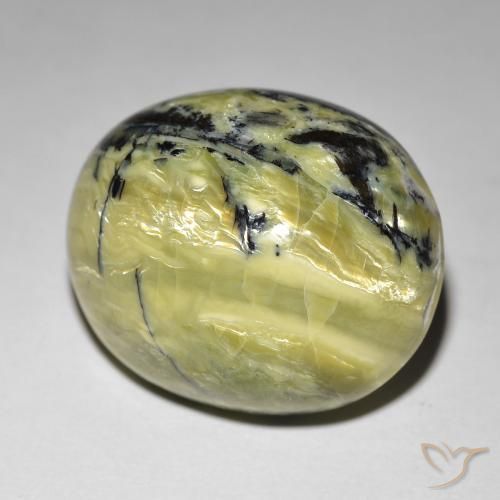 Opale œil de chat Vert terre naturelle ovale, 24.01 ct, Opaque