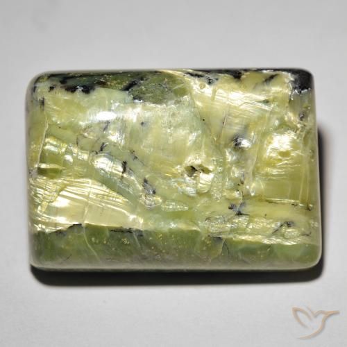 31.09ct Naturel Vert chaud Opale œil de chat, Baquette, Opaque