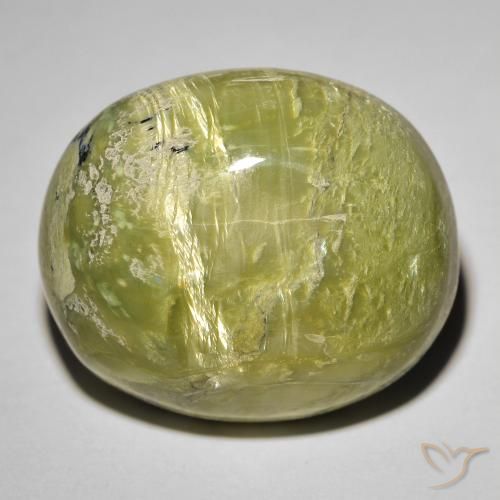 Opale œil de chat Vert moyen naturelle ovale, 25.50 ct, Opaque
