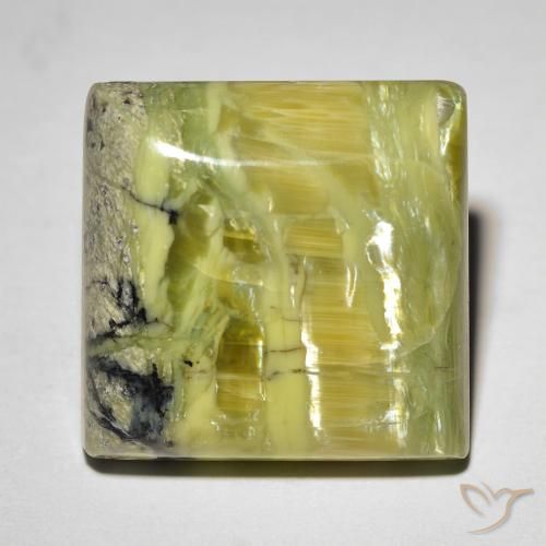 Opale œil de chat Vert moyen naturelle Carré, 18.31 ct, Opaque