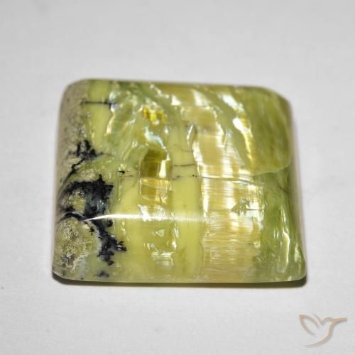 Opale œil de chat Vert moyen naturelle Carré, 18.31 ct, Opaque