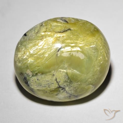18.56ct Naturel Vert chaud Opale œil de chat, ovale, Opaque