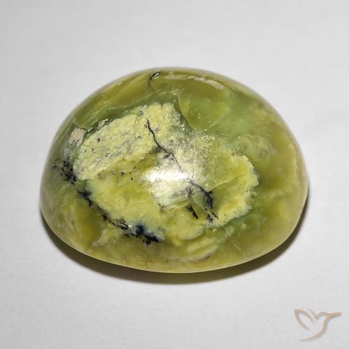 Opale œil de chat Vert chaud naturelle ovale, 18.56 ct, Opaque