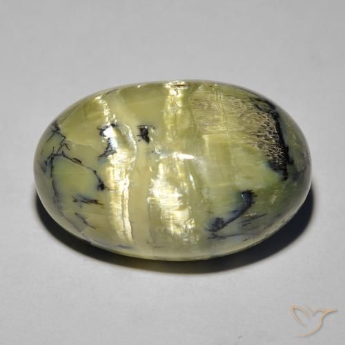 14.50ct Naturel Vert moyen Opale œil de chat, ovale, Opaque