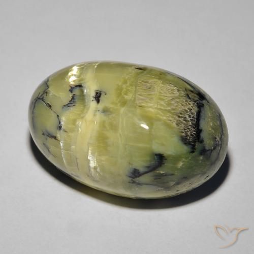 Opale œil de chat Vert moyen naturelle ovale, 14.50 ct, Opaque