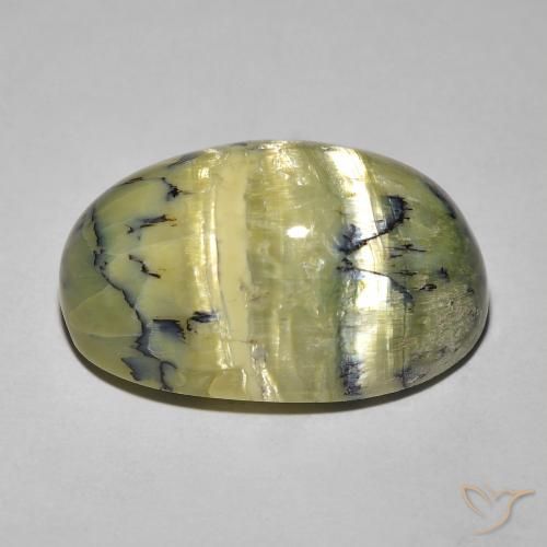 Opale œil de chat Vert moyen naturelle ovale, 14.50 ct, Opaque