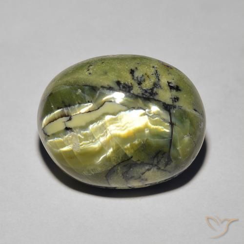 8.19ct Naturel Vert jaunâtre Opale œil de chat, ovale, Opaque