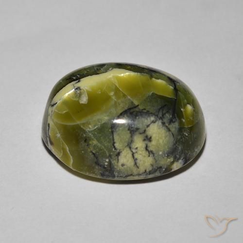 Opale œil de chat Vert jaunâtre naturelle ovale, 8.19 ct, Opaque