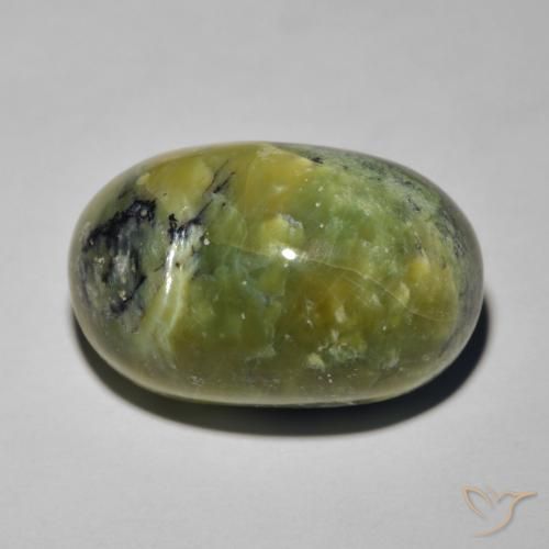 16.97ct Naturel Vert chaud Opale œil de chat, ovale, Opaque