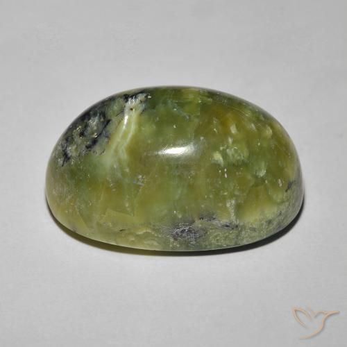 Opale œil de chat Vert chaud naturelle ovale, 16.97 ct, Opaque