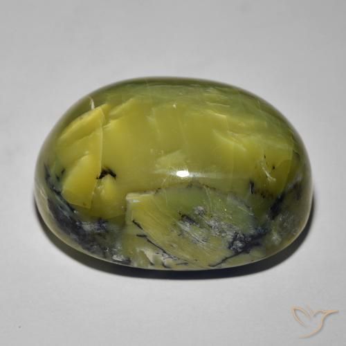 Opale œil de chat Vert terre naturelle ovale, 38.44 ct, Opaque
