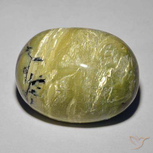 26.42ct Naturel Vert terre Opale œil de chat, ovale, Opaque