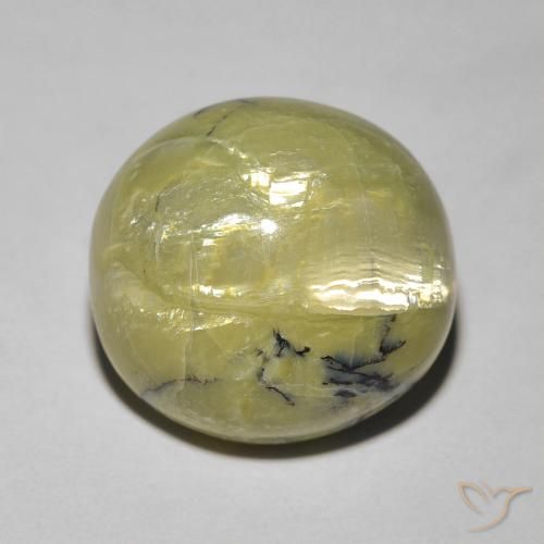 7.23ct Naturel Vert chaud Opale œil de chat, ovale, Opaque