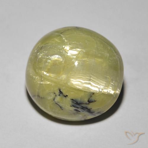 Opale œil de chat Vert chaud naturelle ovale, 7.23 ct, Opaque