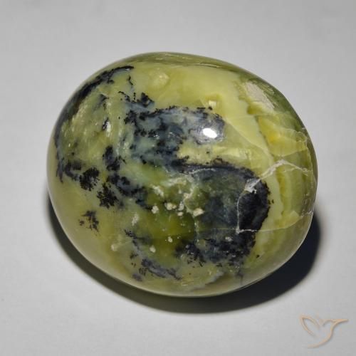 Opale œil de chat Vert jaunâtre naturelle ovale, 34.72 ct, Opaque