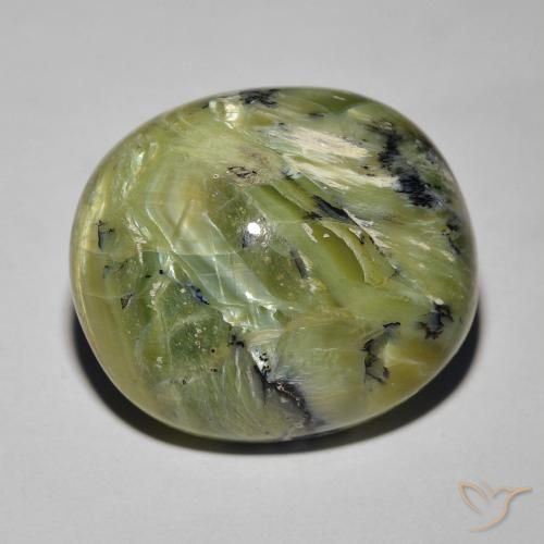17.19ct Naturel Vert moyen Opale œil de chat, ovale, Opaque