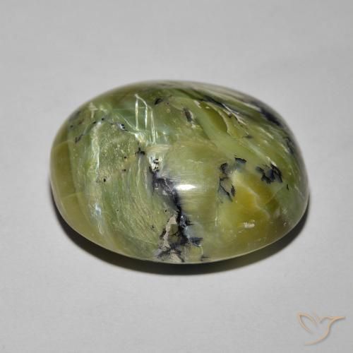 Opale œil de chat Vert moyen naturelle ovale, 17.19 ct, Opaque