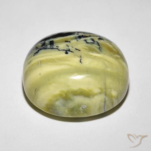 Opale œil de chat Vert moyen naturelle ovale, 18.52 ct, Opaque