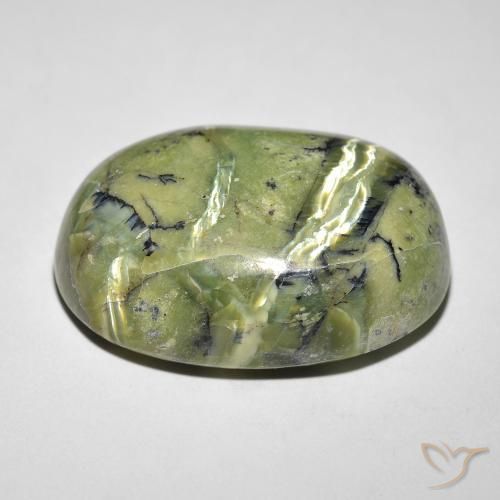 Opale œil de chat Vert terre naturelle ovale, 21.32 ct, Opaque