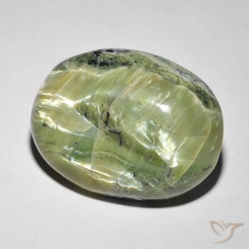 Opale œil de chat Vert jaunâtre naturelle ovale, 14.58 ct, Opaque