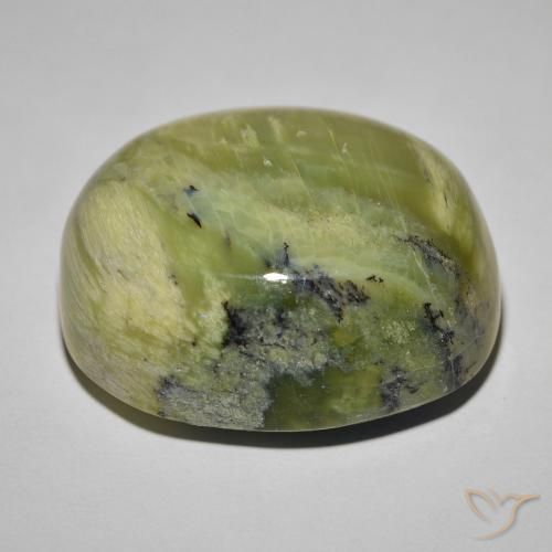 Opale œil de chat Vert jaunâtre naturelle ovale, 41.82 ct, Opaque