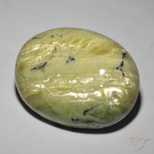 Opale œil de chat Vert jaunâtre naturelle ovale, 36.45 ct, Opaque
