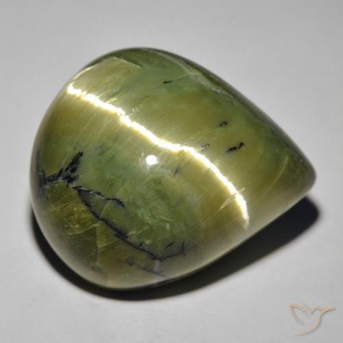 29.45ct Naturel Vert brunâtre Opale œil de chat, En forme de poire, Opaque