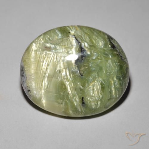 16.89ct Naturel Vert terre Opale œil de chat, ovale, Opaque