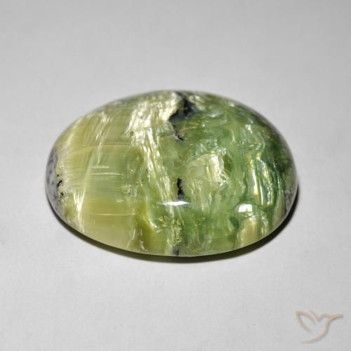 Opale œil de chat Vert terre naturelle ovale, 16.89 ct, Opaque