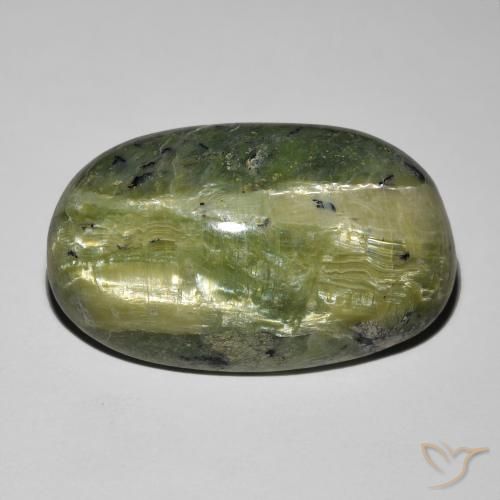 17.52ct Naturel Vert terre Opale œil de chat, ovale, Opaque