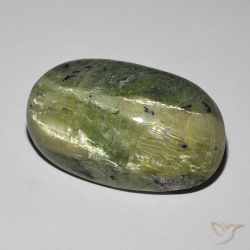 Opale œil de chat Vert terre naturelle ovale, 17.52 ct, Opaque