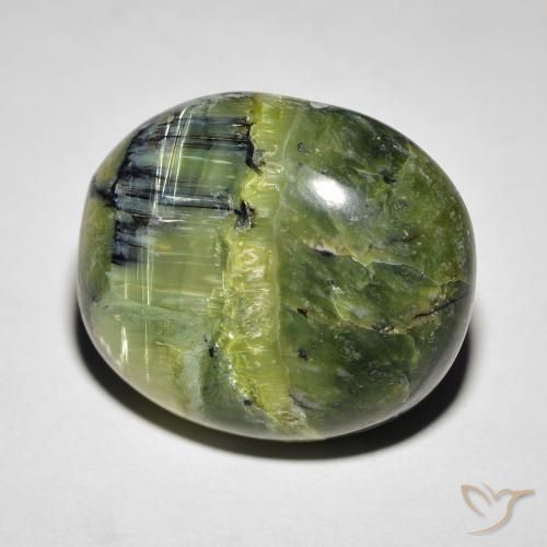 Opale œil de chat Vert jaunâtre naturelle ovale, 18.85 ct, Opaque