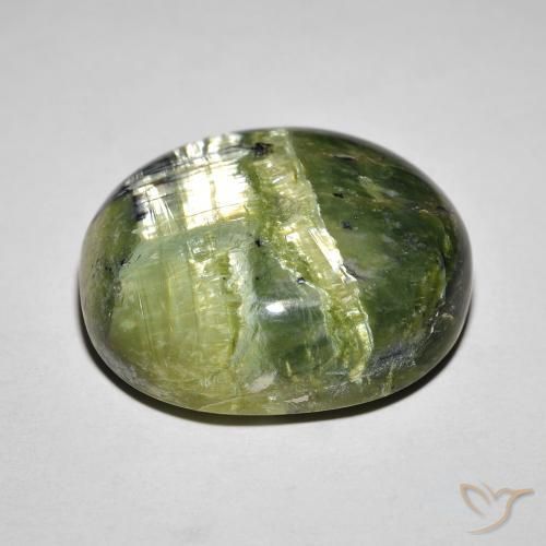 Opale œil de chat Vert jaunâtre naturelle ovale, 18.85 ct, Opaque