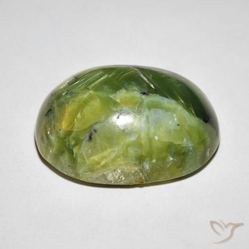 Opale œil de chat Vert moyen naturelle ovale, 14.55 ct, Opaque