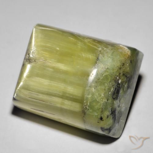 Opale œil de chat Vert moyen naturelle Baquette, 28.65 ct, Opaque
