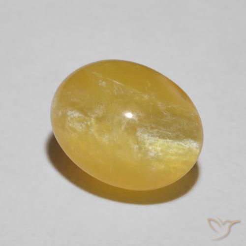 Opale œil de chat Jaune solidage naturelle ovale, 4.10 ct, Opaque