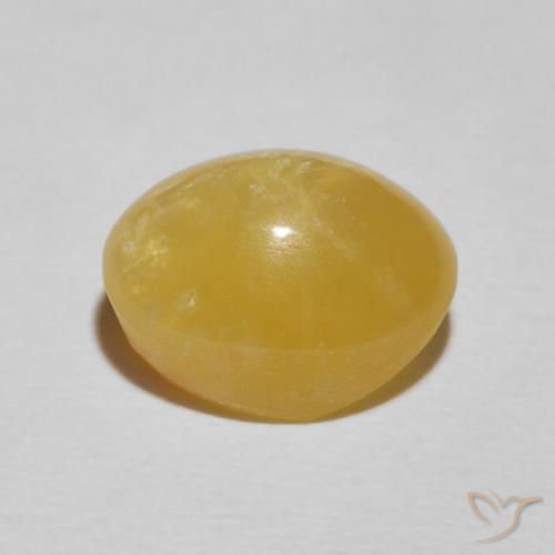 Opale œil de chat Jaune solidage naturelle ovale, 4.10 ct, Opaque