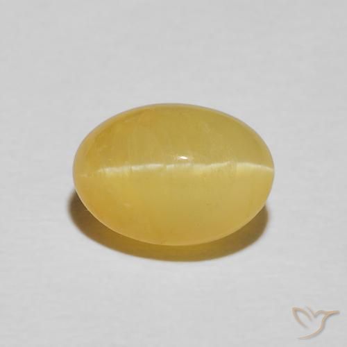 2.21ct Naturel Jaune chaud Opale œil de chat, ovale, Opaque