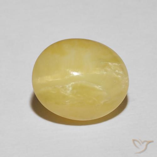 5.98ct Naturel Jaune terreux léger Opale œil de chat, ovale, Opaque