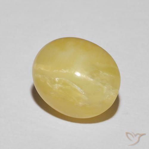 Opale œil de chat Jaune terreux léger naturelle ovale, 5.98 ct, Opaque