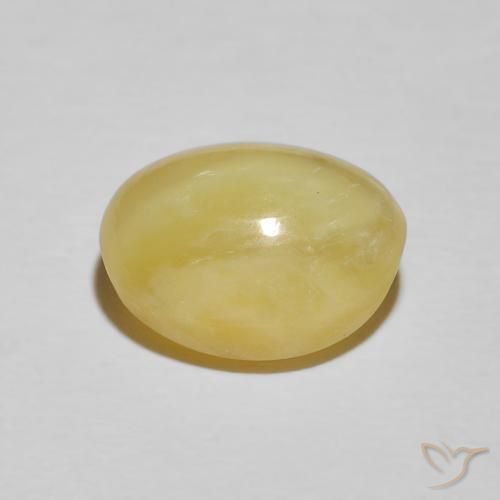 Opale œil de chat Jaune terreux léger naturelle ovale, 5.98 ct, Opaque
