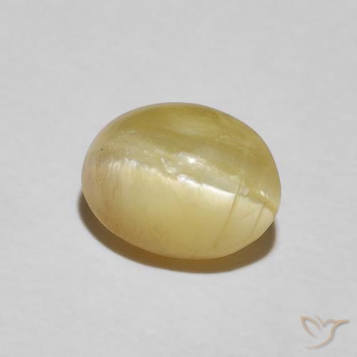 Opale œil de chat Jaune moyen naturelle ovale, 2.24 ct, Opaque