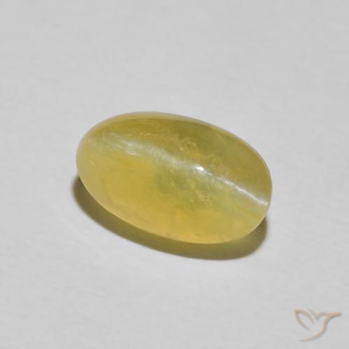 2.76ct Naturel Jaune royal Opale œil de chat, ovale, Translucide