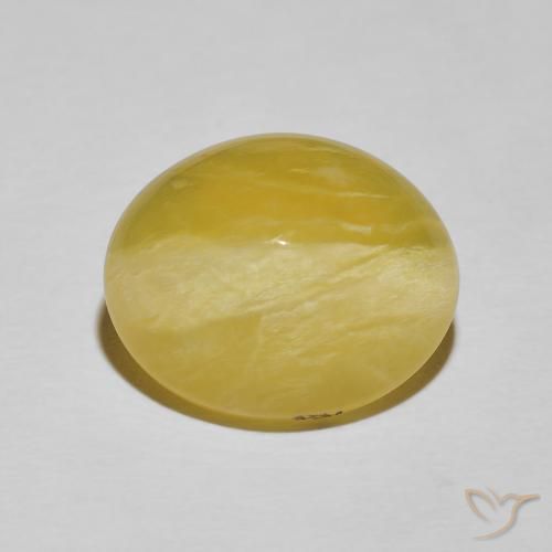 11.49ct Naturel Jaune pâle Opale œil de chat, ovale, Opaque