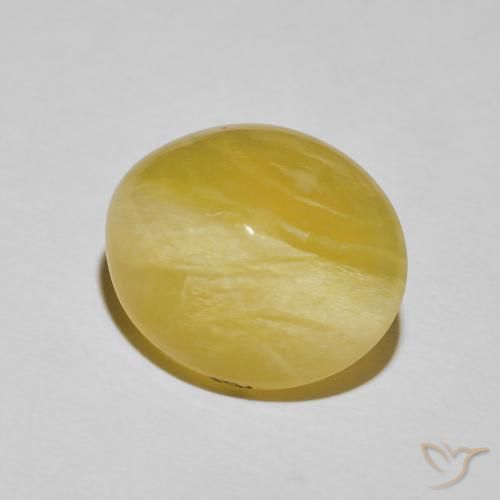 Opale œil de chat Jaune pâle naturelle ovale, 11.49 ct, Opaque