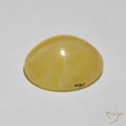 Opale œil de chat Jaune pâle naturelle ovale, 11.49 ct, Opaque