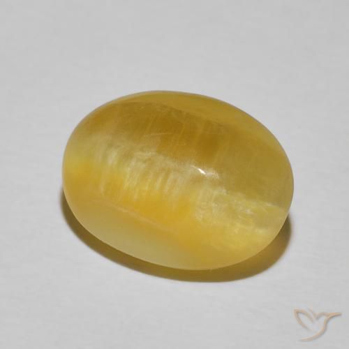 Opale œil de chat Orange doré naturelle ovale, 4.91 ct, Opaque