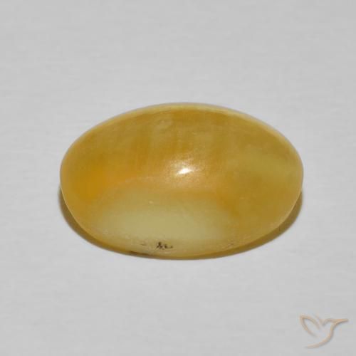 Opale œil de chat Orange doré naturelle ovale, 4.91 ct, Opaque