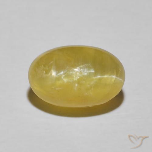 3.78ct Naturel Jaune clair Opale œil de chat, ovale, Opaque