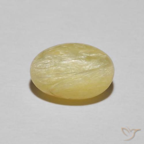 2.89ct Naturel Jaune Dijon très clair Opale œil de chat, ovale, Opaque